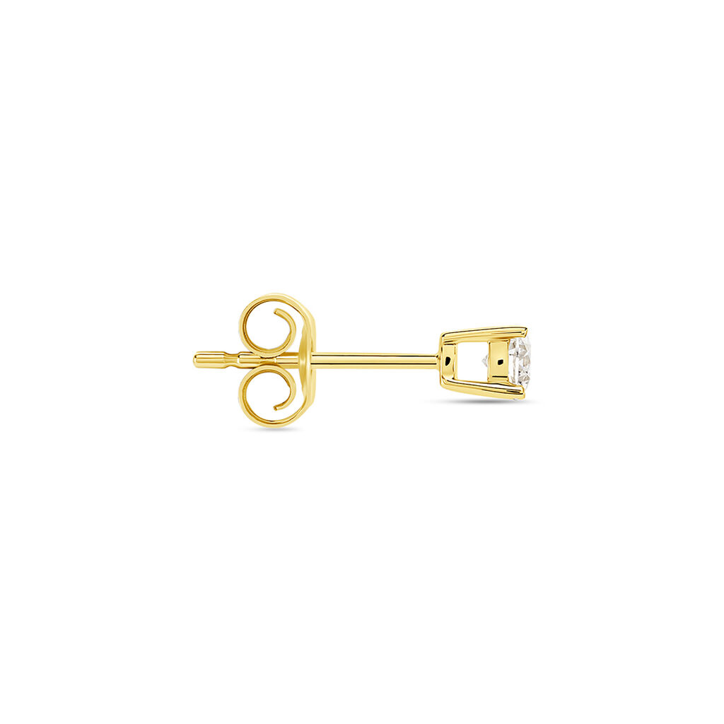 Boucle D'oreille Puce Unitaire Victoria Or Jaune Diamant - Clous d'oreilles Famille | Histoire d’Or