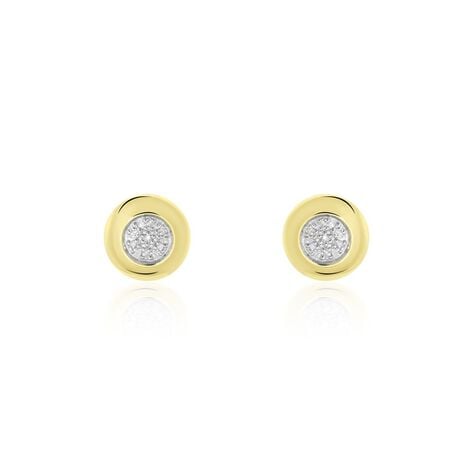 Boucles D'oreilles Puces Or Jaune Laurissa Diamants - Clous d'oreilles Femme | Histoire d&rsquo;Or