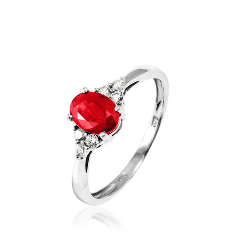 Bague Lea Or Blanc Rubis Et Diamant - Bagues solitaires Femme | Histoire d’Or