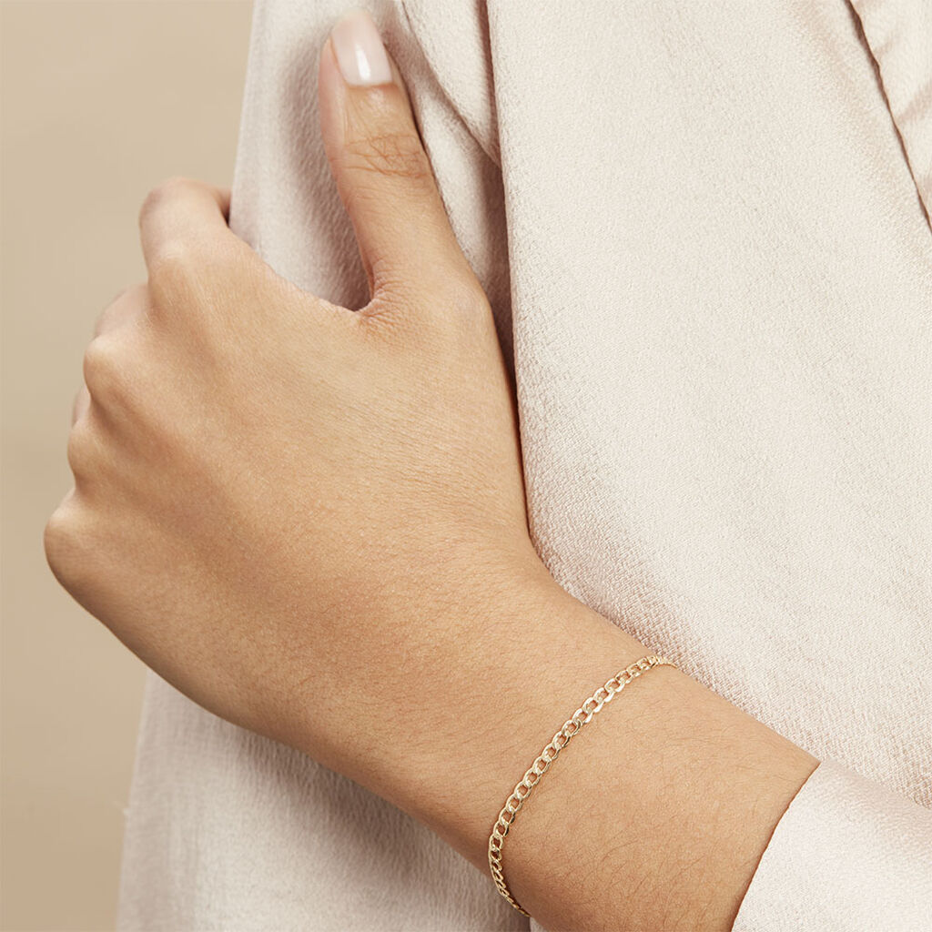 Bracelet Iris Or Jaune Maille Gourmette - Bracelets chaîne Femme | Histoire d’Or