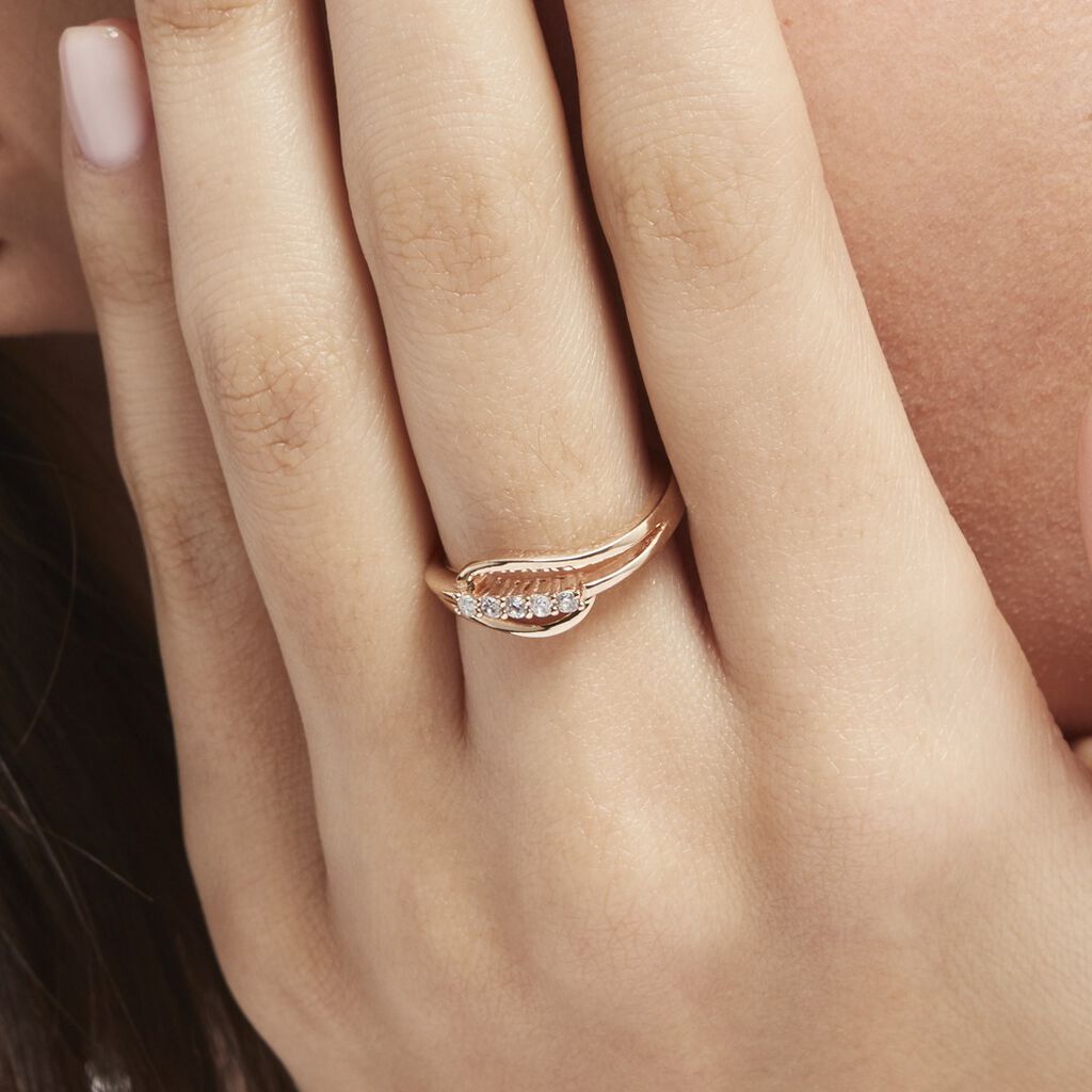 Bague Plaqué Or Jaune Ciera Oxydes De Zirconium - Bagues avec pierre Femme | Histoire d’Or