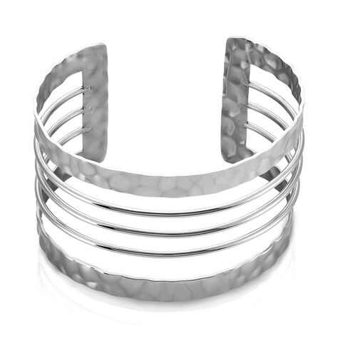 Bracelet Manchette Cambria Acier Blanc - Bracelets manchettes Femme | Histoire d’Or