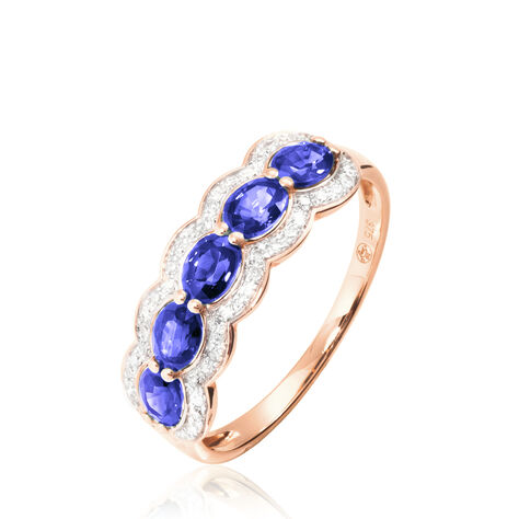 Bague Margaux Or Rose Tanzanite Et Diamant - Bagues avec pierre Femme | Histoire d’Or