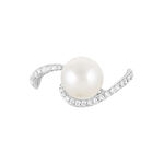 Bague Aricie Or Blanc Oxyde De Zirconium Et Perle De Culture - Bagues avec pierre Femme | Histoire d&rsquo;Or