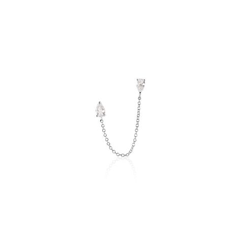 Bijou D'oreille Unitaire Kirstie Argent Blanc Oxyde De Zirconium - Boucles d'oreilles fantaisie Femme | Histoire d’Or