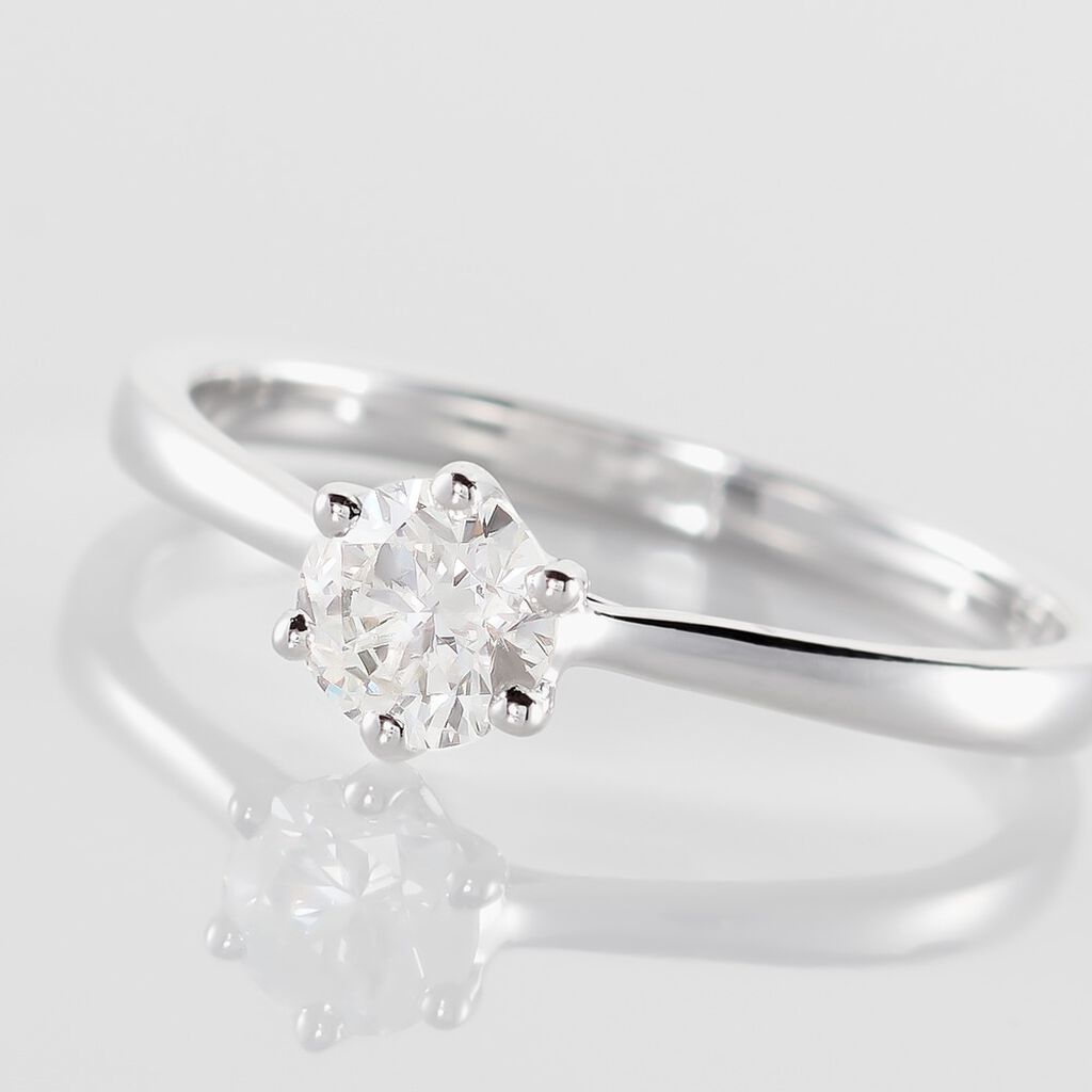 Bague Solitaire Athena Or Blanc Diamant - Bagues solitaires Femme | Histoire d&rsquo;Or