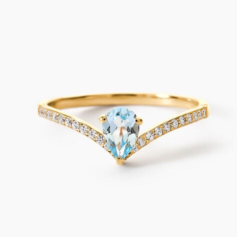 Bague Erlend Or Jaune Topaze Oxyde De Zirconium - Bagues solitaires Femme | Histoire d&rsquo;Or