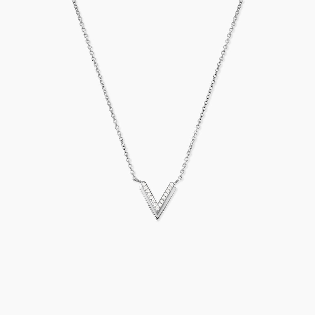 Collier Nollia Argent Blanc Oxyde De Zirconium - Colliers fantaisie Femme | Histoire d&rsquo;Or