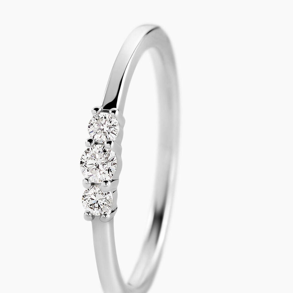 Bague Sabine Or Blanc Diamant - Bagues solitaires Femme | Histoire d&rsquo;Or
