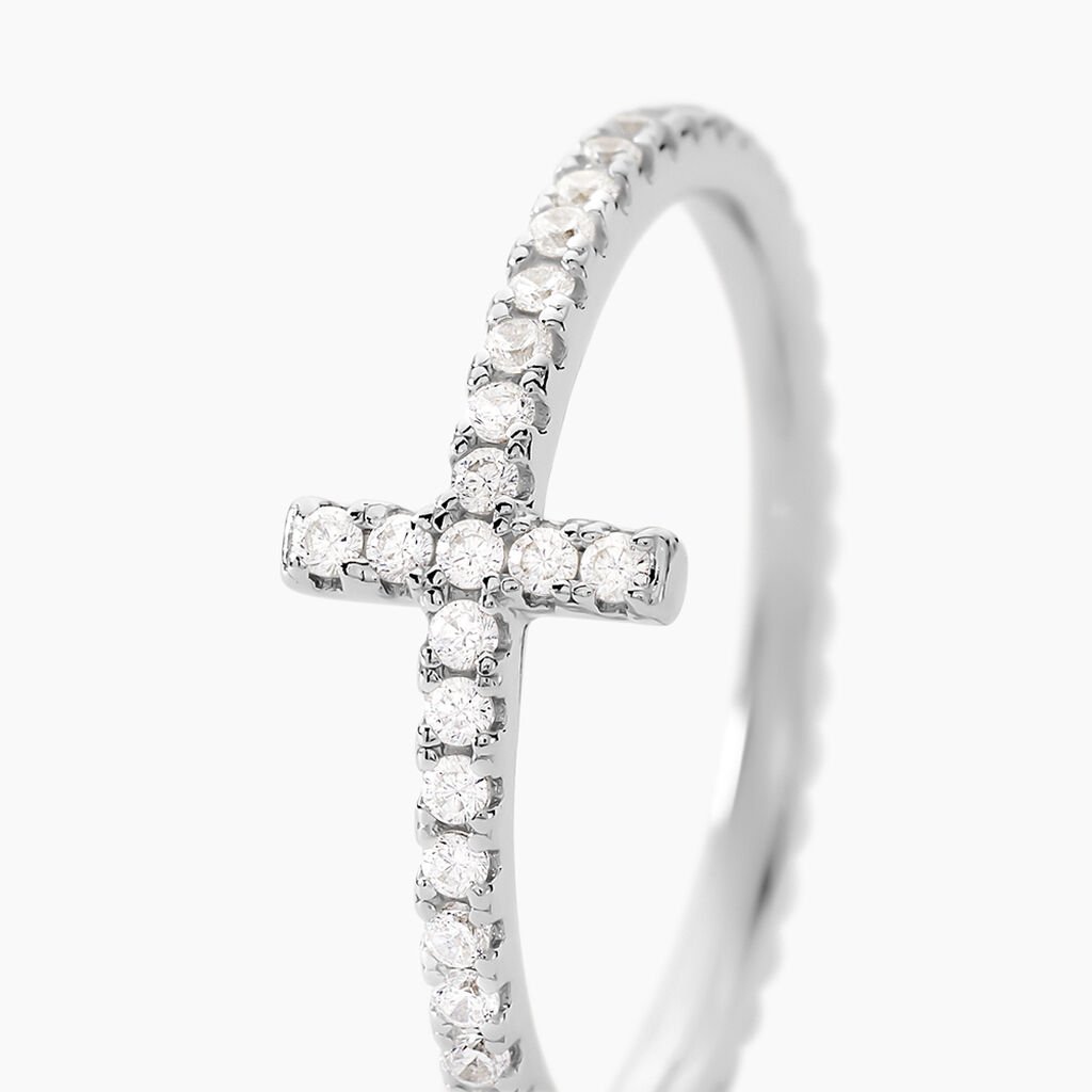 Bague Biche Argent Blanc Oxyde De Zirconium - Bagues avec pierre Femme | Histoire d’Or