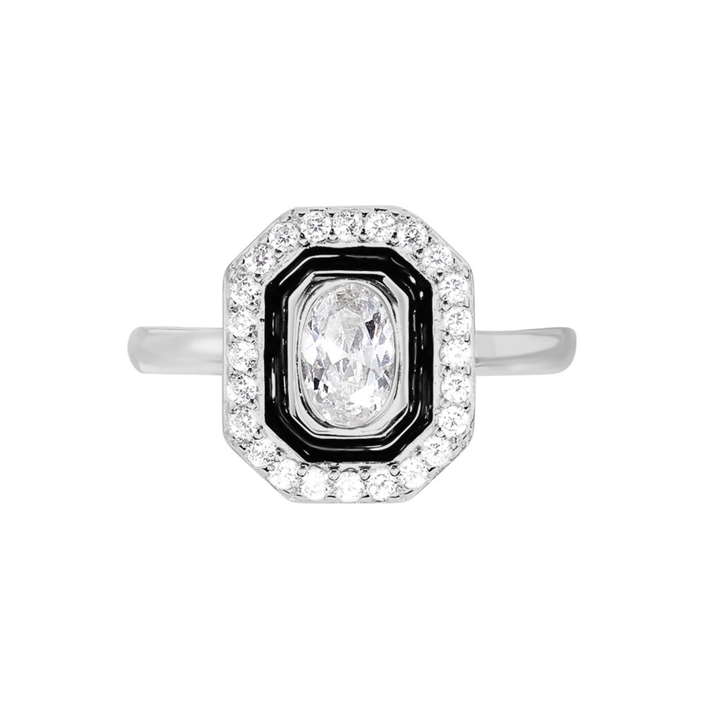 Bague Solitaire Alioune Argent Blanc Oxyde De Zirconium - Bagues solitaires Femme | Histoire d’Or