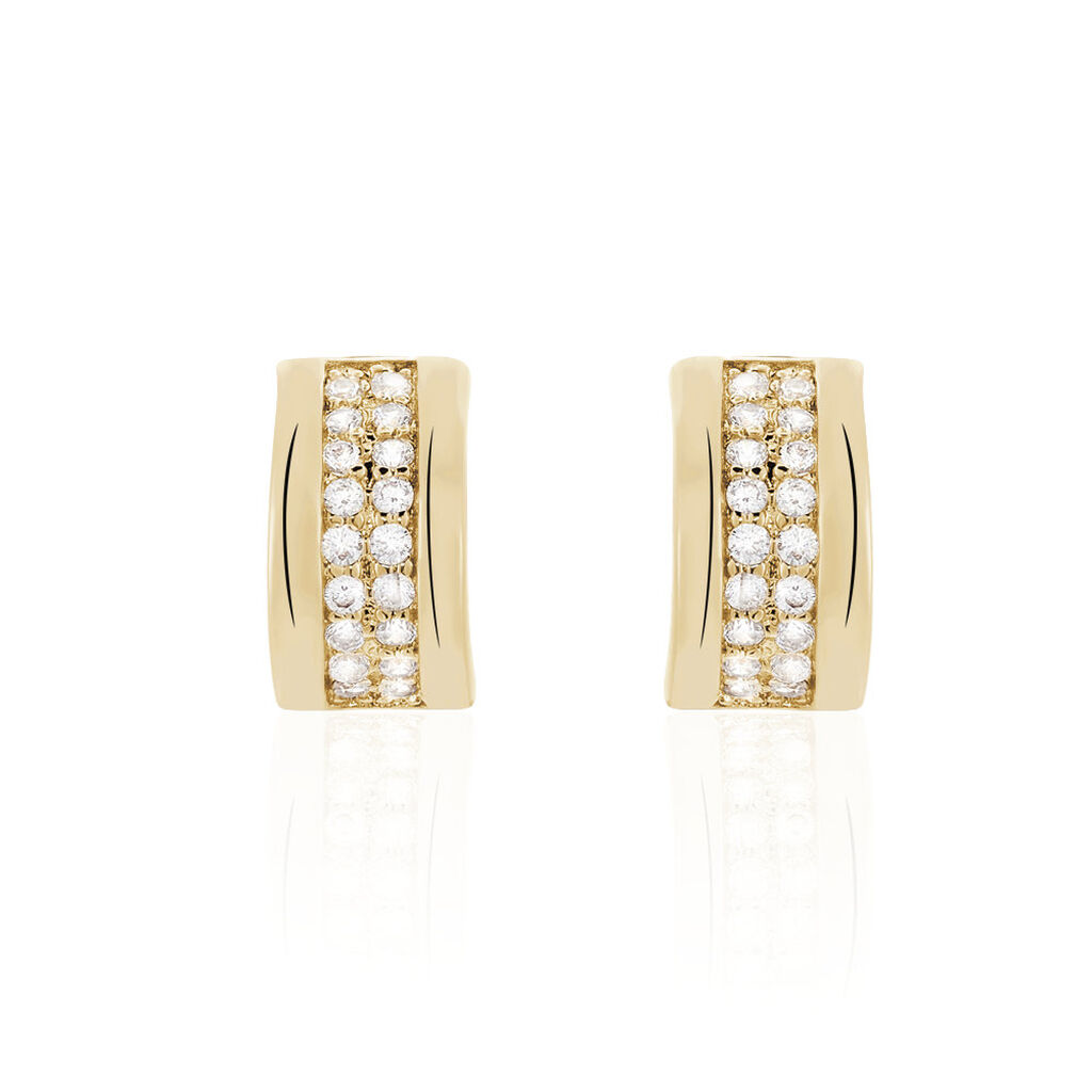 Demi Créoles Dorynea Plaqué Or Jaune Oxyde De Zirconium - Boucles d'oreilles créoles Femme | Histoire d’Or