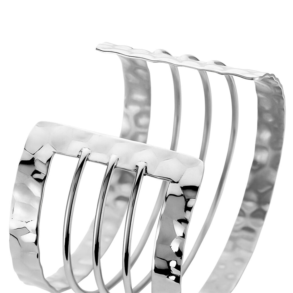 Bracelet Manchette Cambria Acier Blanc - Bracelets manchettes Femme | Histoire d&rsquo;Or