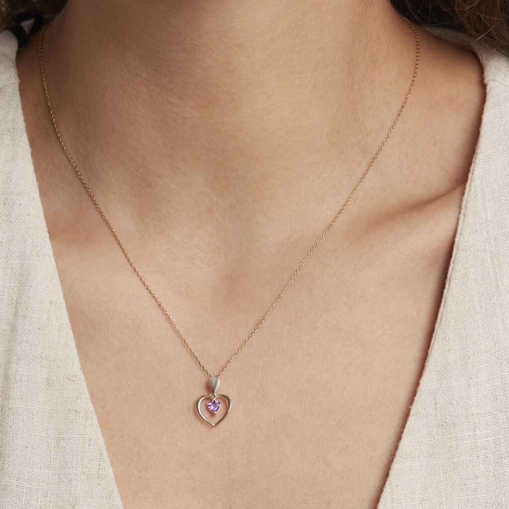 Pendentif Or Jaune Gurvan Amethyste - Pendentifs Femme | Histoire d’Or