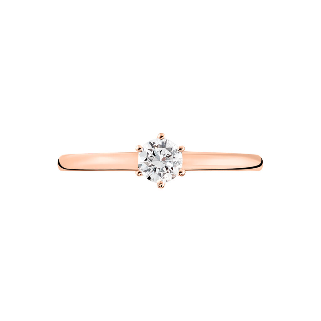 Bague Solitaire Natalia Or Rose Diamant - Bagues solitaires Femme | Histoire d’Or