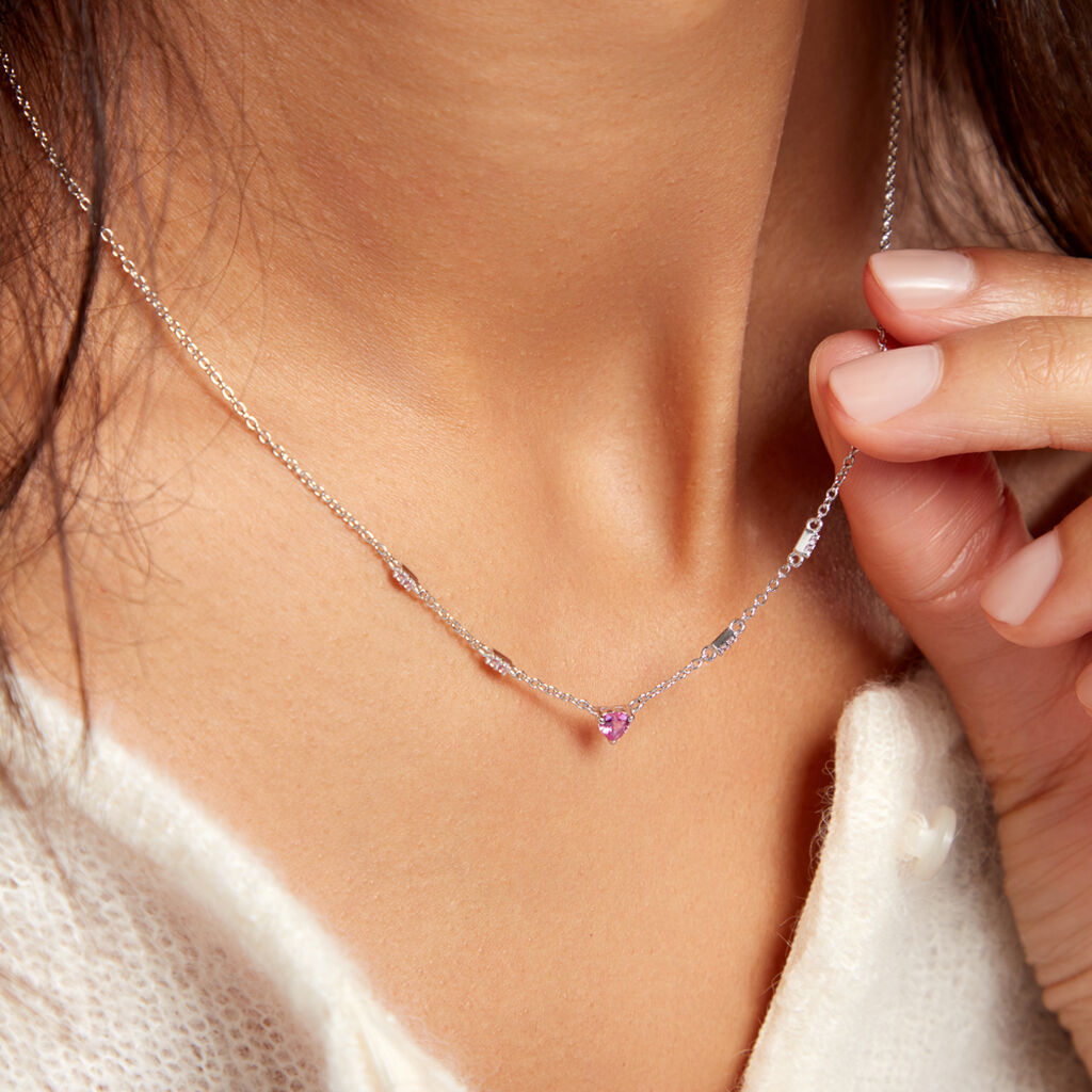 Collier Argent Blanc Declaration Oxyde De Zirconium - Colliers fantaisie Femme | Histoire d’Or