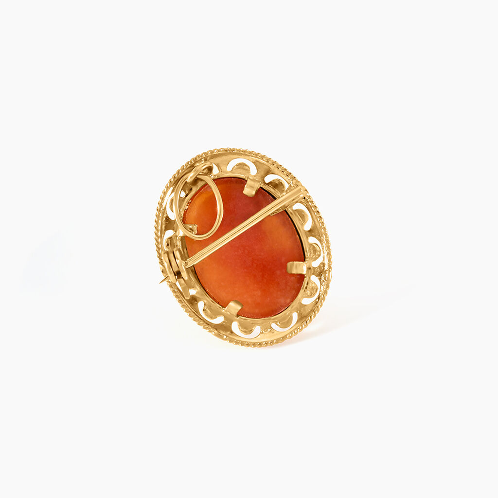 Broche Demetrios Or Jaune Cam&eacute;e - Broches Femme | Histoire d&rsquo;Or