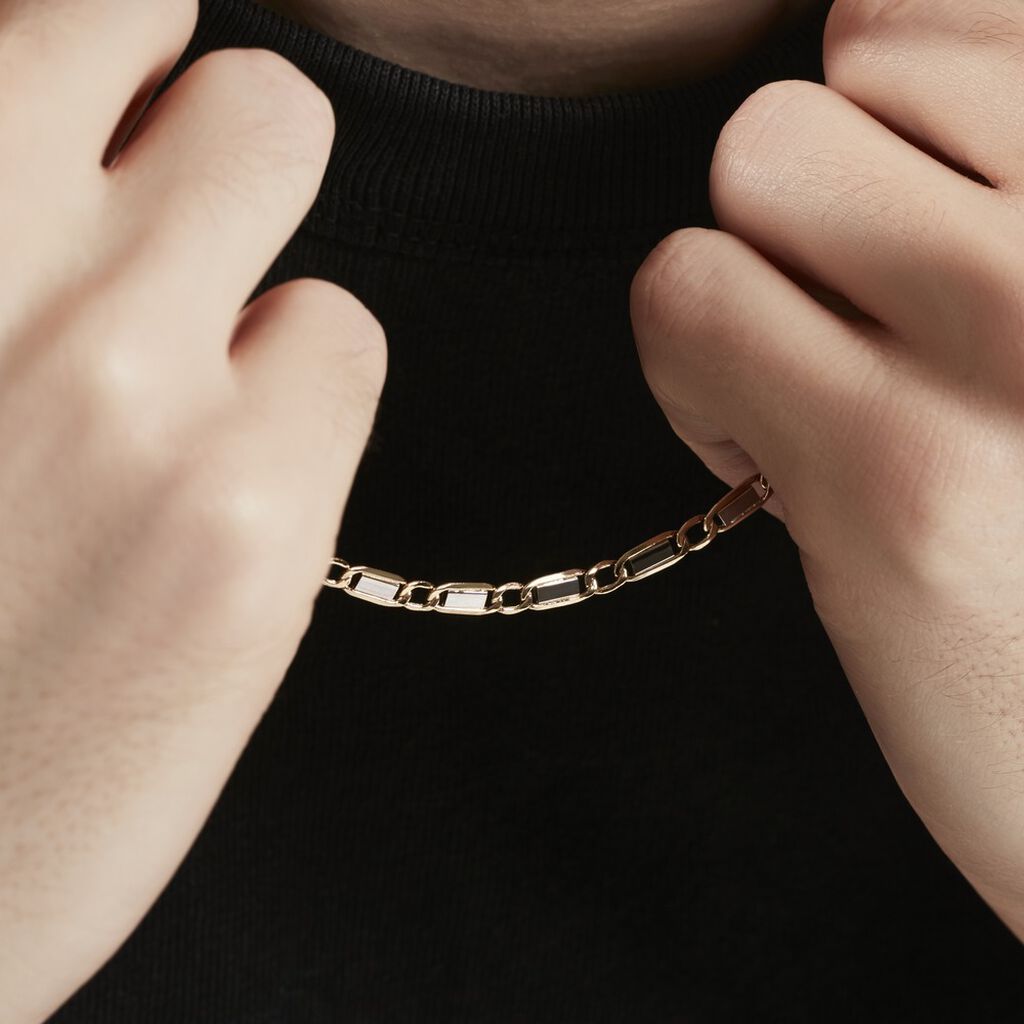 Collier Danae Plaquette Or Bicolore - Chaines Homme | Histoire d’Or