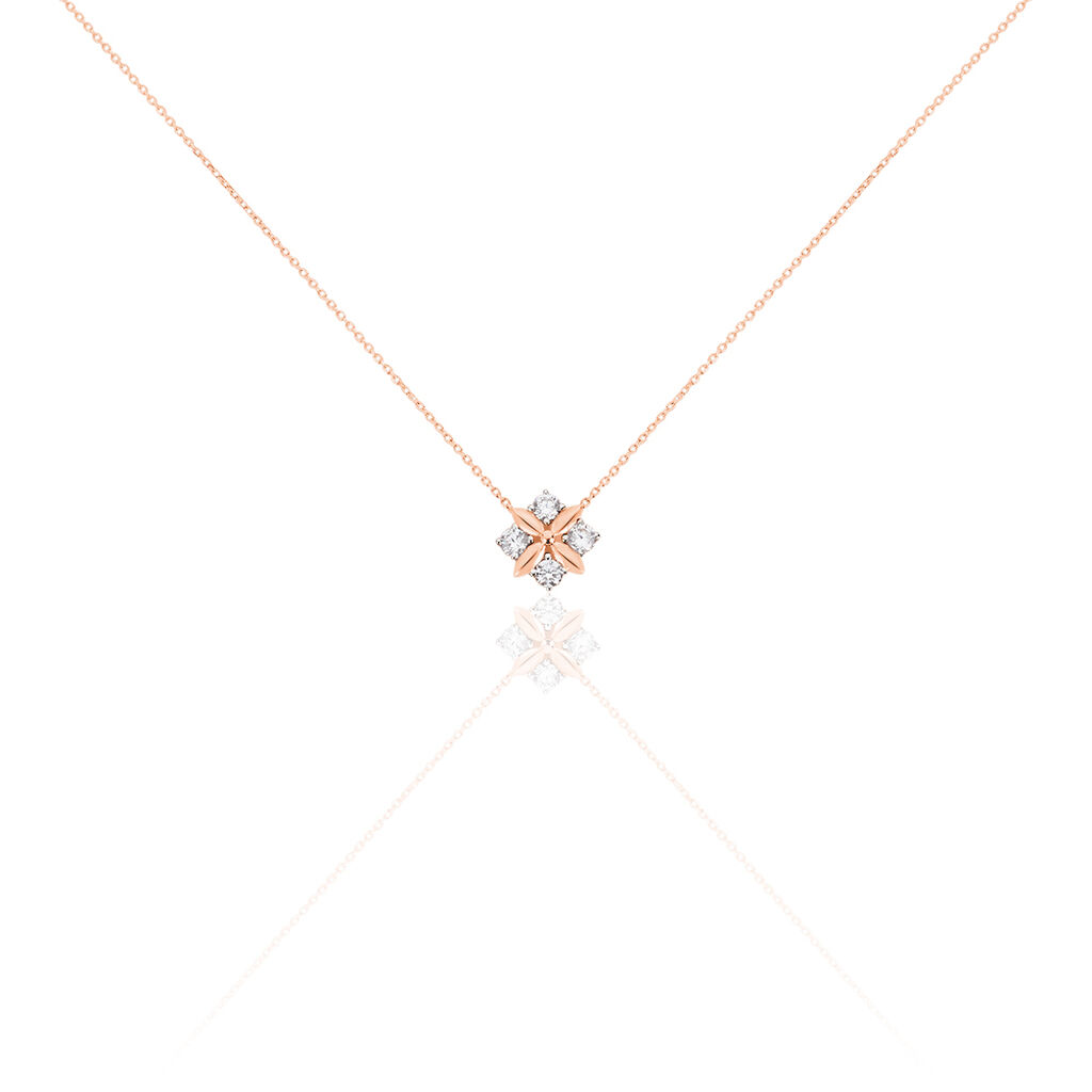 Collier Gladysse Or Rose Oxyde De Zirconium