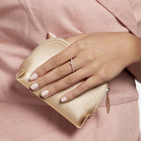 Bague Solitaire Ursi Argent Rose Oxyde De Zirconium - Bagues solitaires Femme | Histoire d’Or