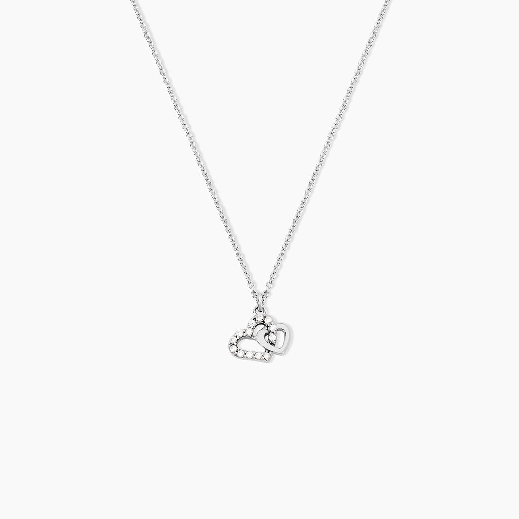 Collier Laugane Argent Blanc Oxyde De Zirconium - Colliers fantaisie Femme | Histoire d&rsquo;Or