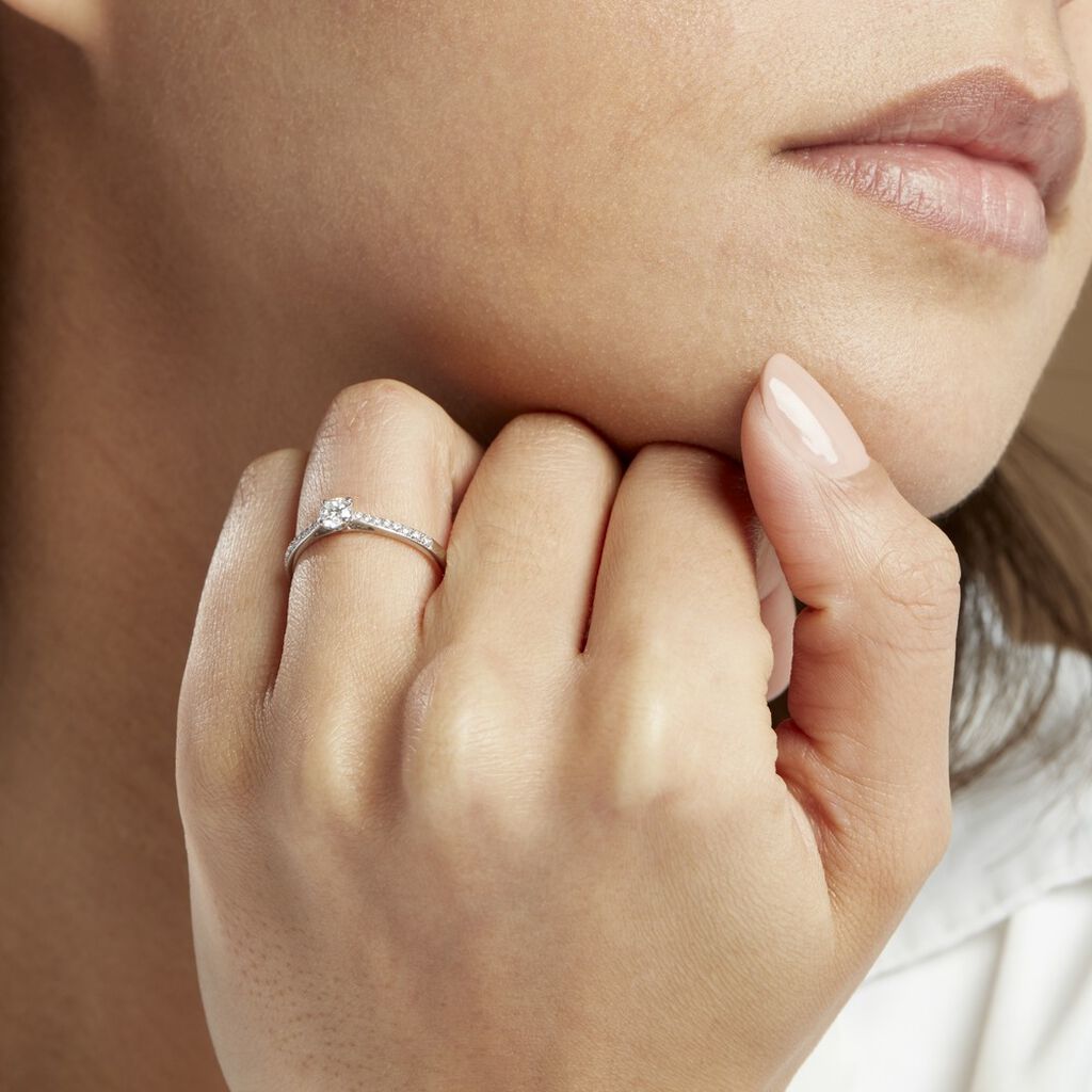 Bague Solitaire Hemera Platine Blanc Diamant - Bagues solitaires Femme | Histoire d’Or