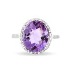 Bague Anna Or Blanc Amethyste Et Diamant - Bagues solitaires Femme | Histoire d&rsquo;Or