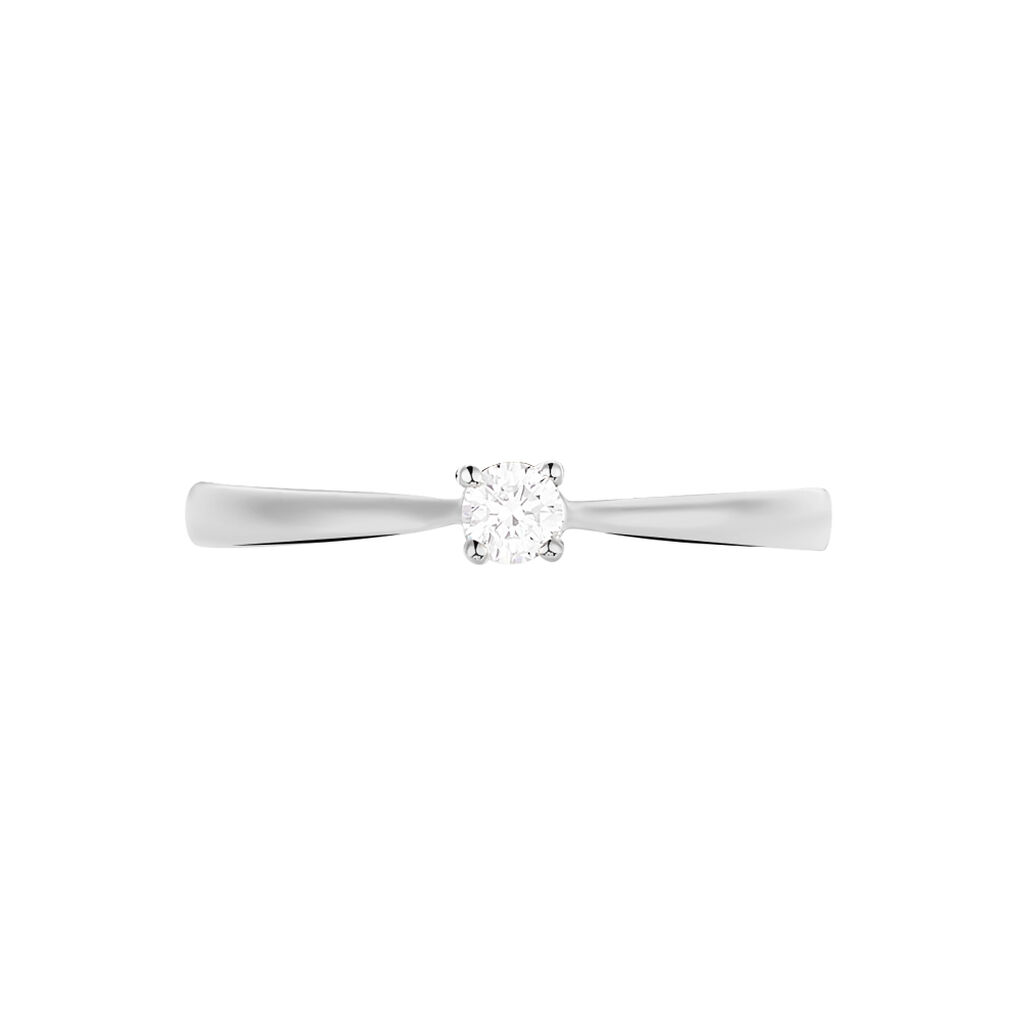 Bague Solitaire Victoria Or Blanc Diamant - Bagues solitaires Femme | Histoire d’Or