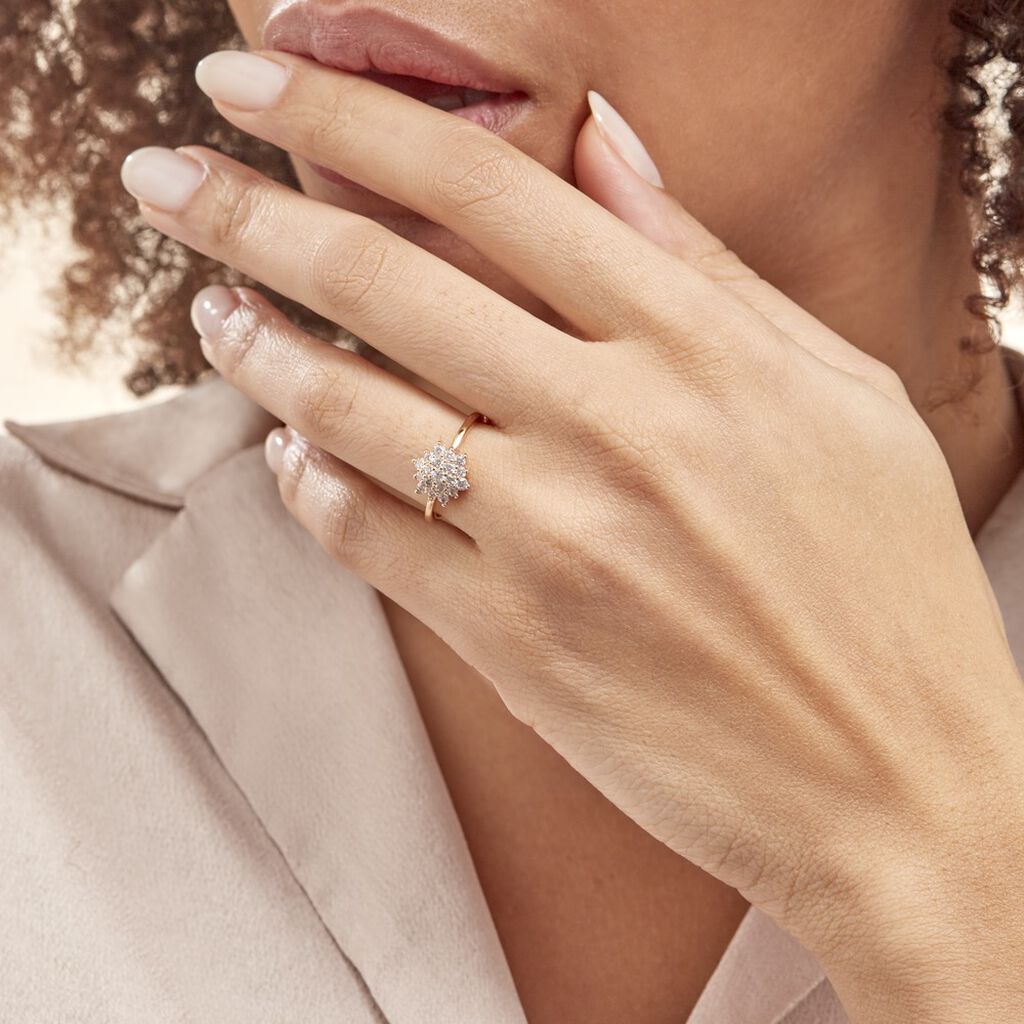 Bague Plaqué Or Sadoth Oxyde De Zirconium - Bagues avec pierre Femme | Histoire d’Or