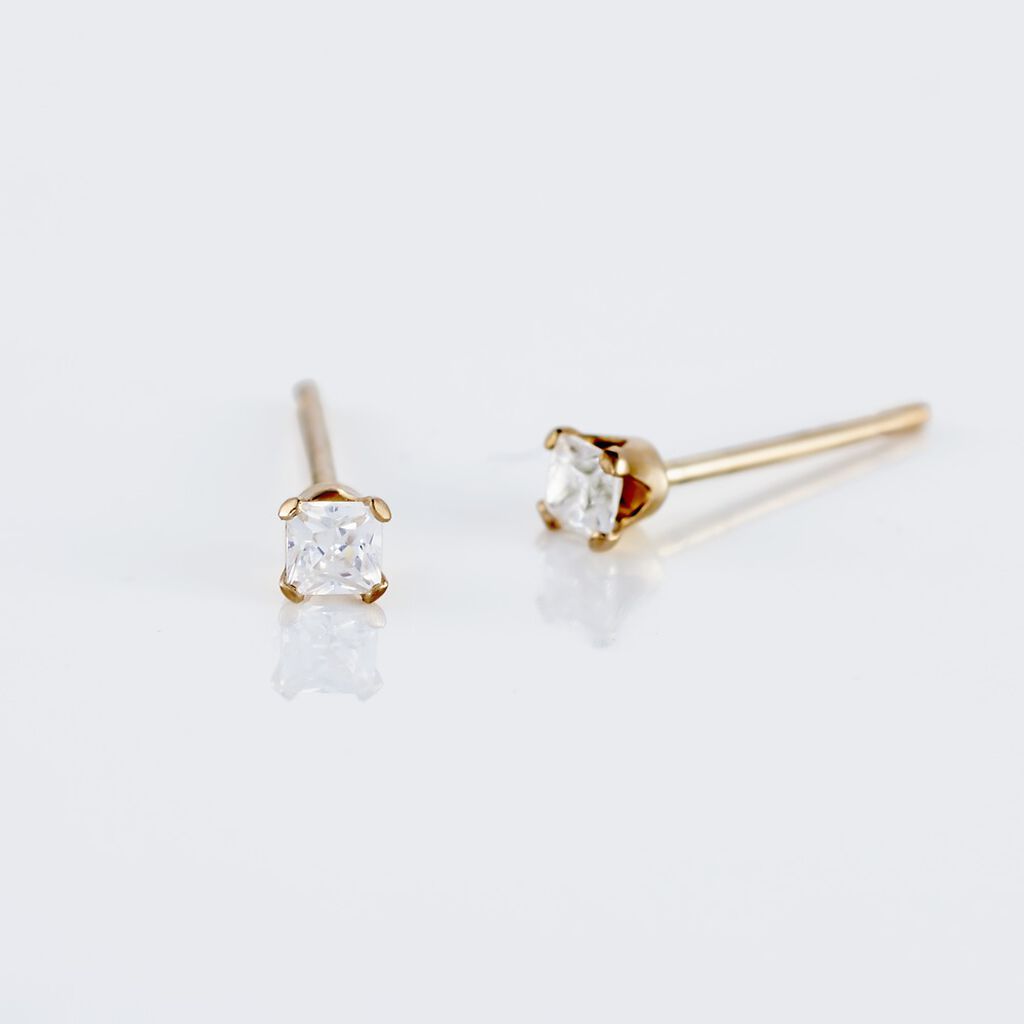 Boucles D'oreilles Puces Eddie Or Jaune Oxyde De Zirconium - Clous d'oreilles Femme | Histoire d’Or