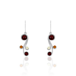 Boucles D'oreilles Pendantes Alexa Argent Blanc Ambre - Boucles d'oreilles fantaisie Femme | Histoire d’Or