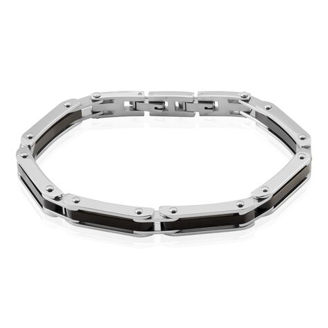 Bracelet Jourdan Homme El Castillo Acier Bicolore Noir Et Blanc - Bracelets Homme | Histoire d’Or