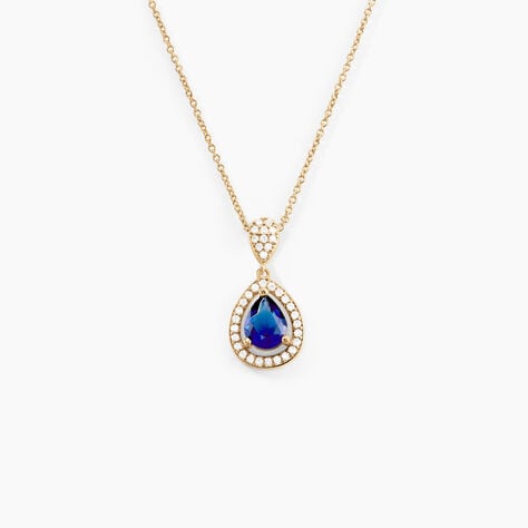 Collier Brigita Plaqué Or Pierre De Synthese Et Oxyde De Zirconium - Colliers Femme | Histoire d’Or