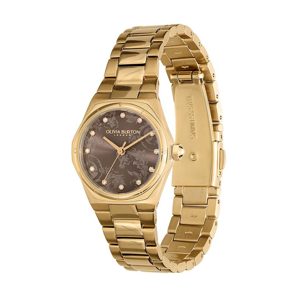 Montre Olivia Burton Mini Hexa Marron - Montres Femme | Histoire d&rsquo;Or
