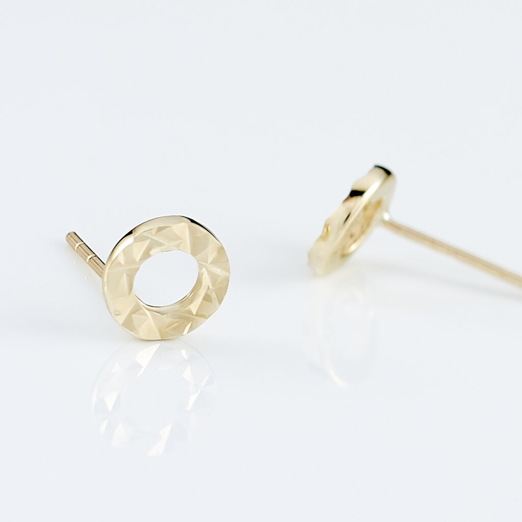 Boucles D'oreilles Puces Berangere Cercle 3 Or Jaune - Clous d'oreilles Femme | Histoire d&rsquo;Or