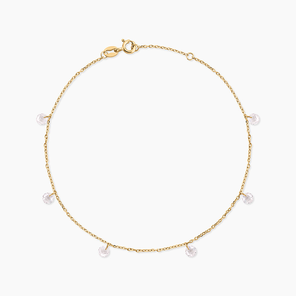 Cha&icirc;ne De Cheville Leucitica Argent Dor&eacute; A L'Or 750/1000 Oxyde De Zirconium - Cha&icirc;nes de cheville Femme | Histoire d&rsquo;Or