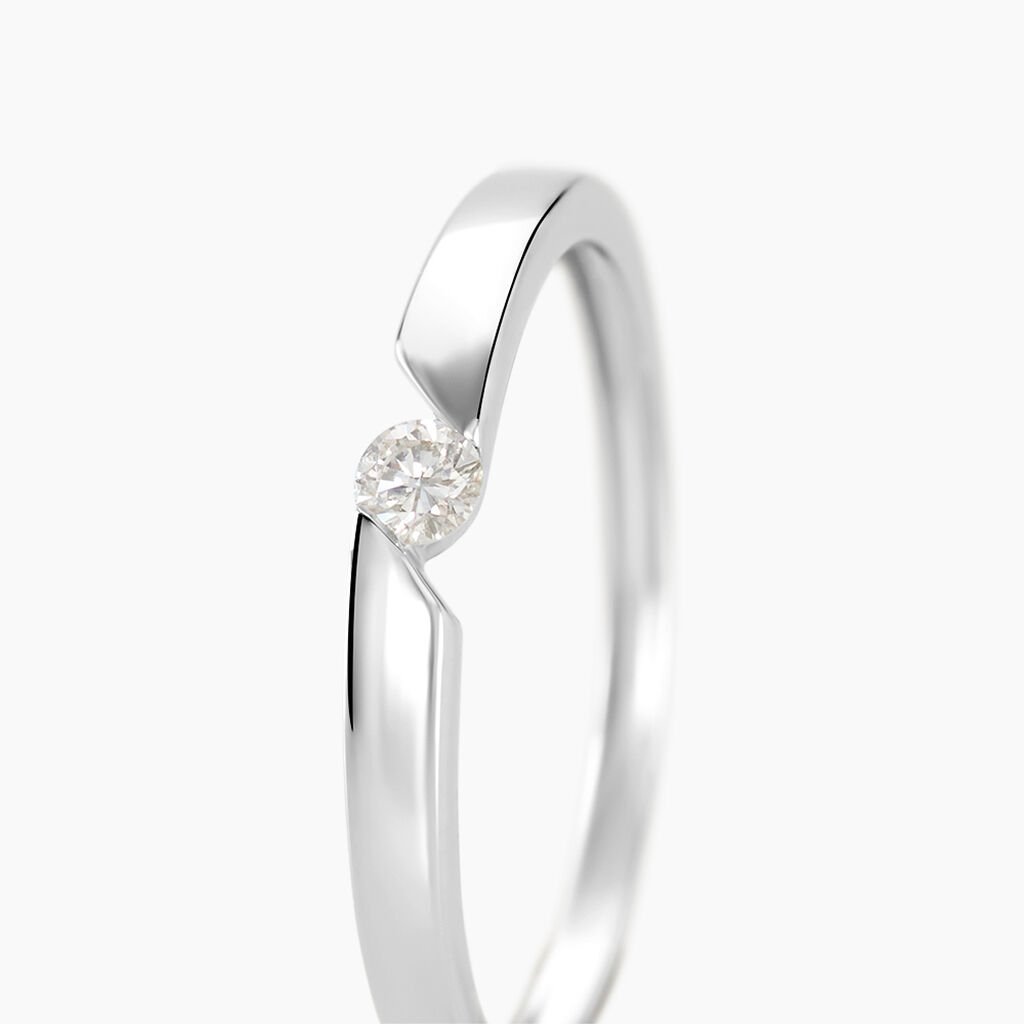 Bague Or Blanc Anilie Diamant - Bagues solitaires Femme | Histoire d&rsquo;Or