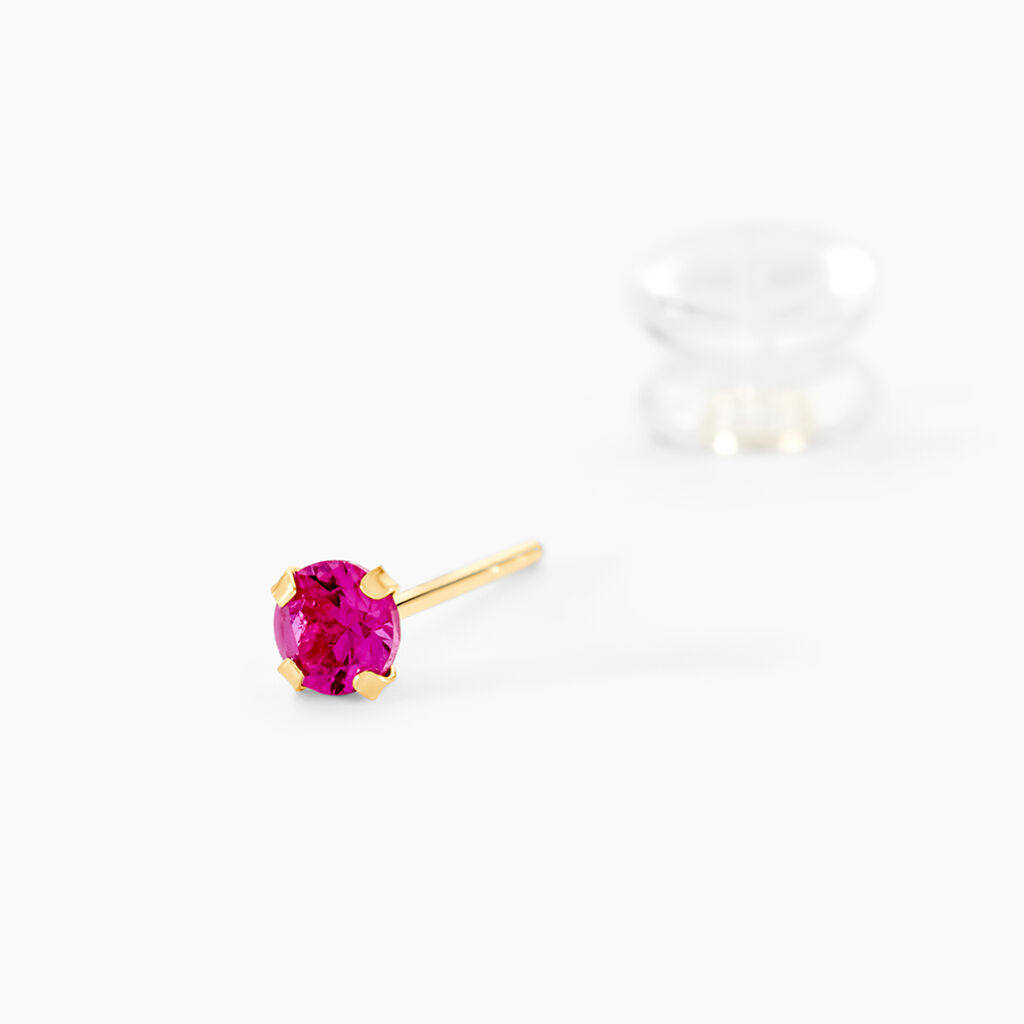 Boucles D'oreilles Puces Or Jaune Oxyde De Zirconium - Clous d'oreilles Femme | Histoire d’Or