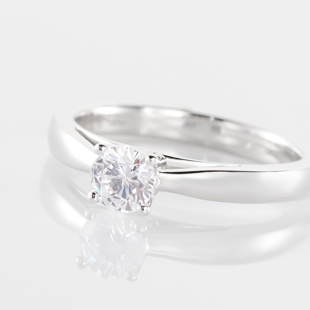 Bague Solitaire Iris Or Blanc Diamant - Bagues solitaires Femme | Histoire d’Or