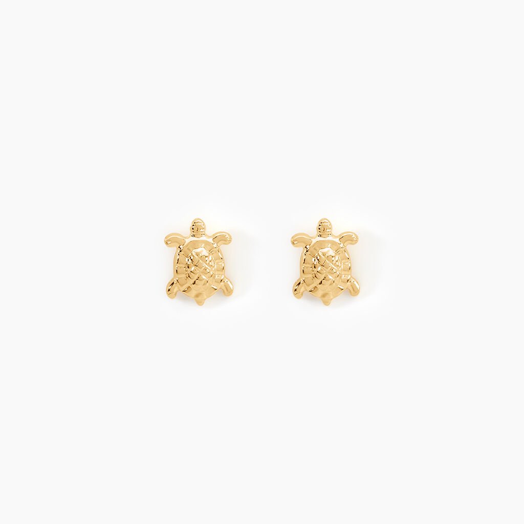 Boucles D'oreilles Puces Almahae Tortue Or Jaune - Clous d'oreilles Femme | Histoire d&rsquo;Or