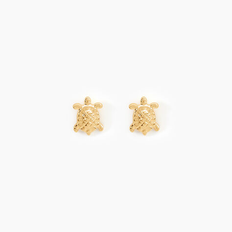 Boucles D'oreilles Puces Almahae Tortue Or Jaune - Clous d'oreilles Femme | Histoire d&rsquo;Or