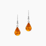 Boucles D'oreilles Pendantes Argent Blanc Mareme Ambre - Boucles d'oreilles fantaisie Femme | Histoire d&rsquo;Or