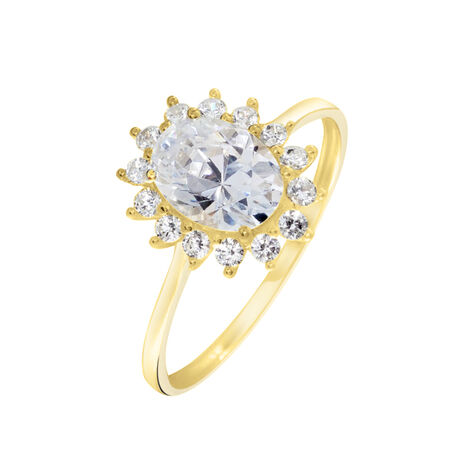 Bague Or Jaune Emilius  Oxyde De Zirconium - Bagues solitaires Femme | Histoire d’Or