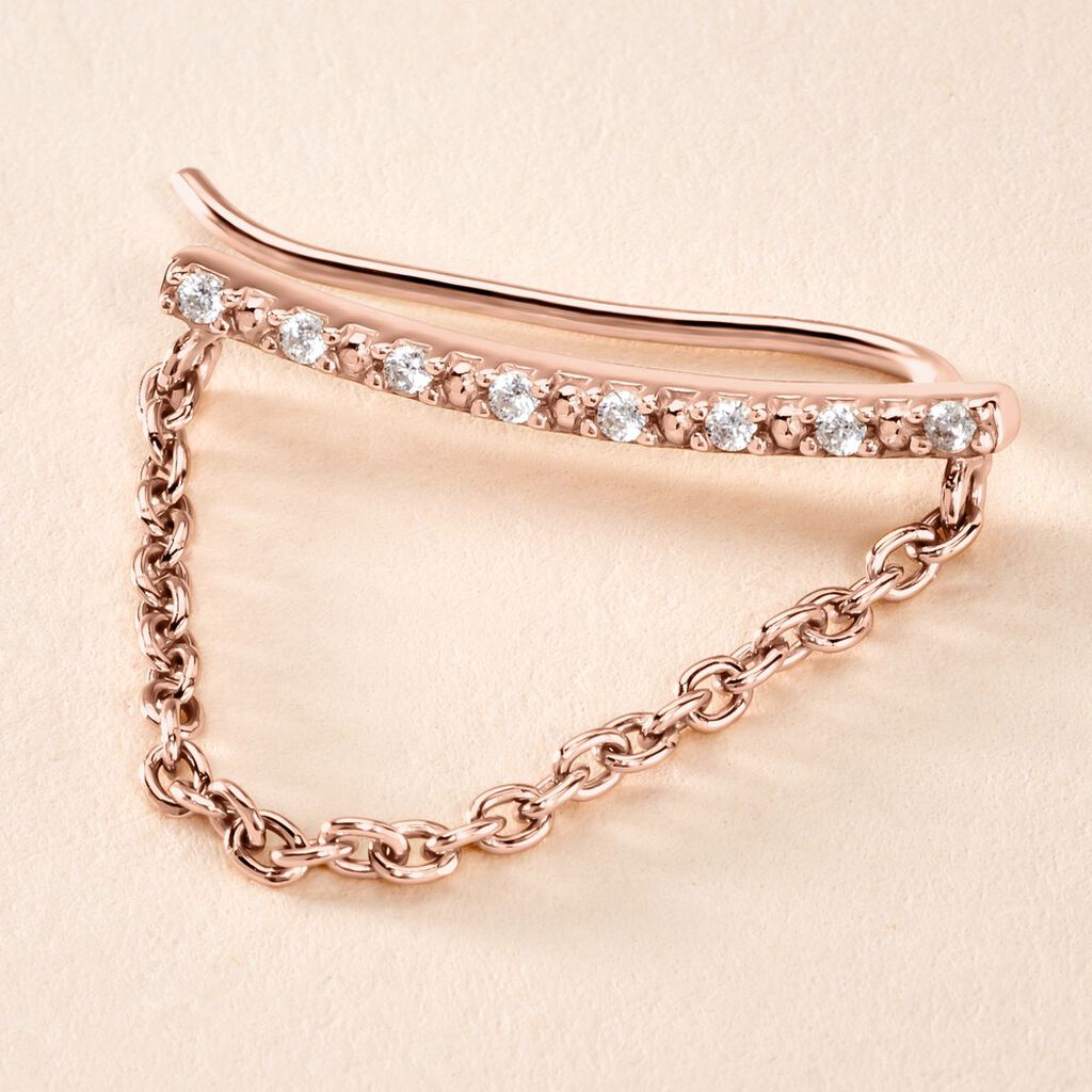 Bijou D'oreille Unitaire Klava Argent Rose Oxyde De Zirconium - Piercings d'oreilles Femme | Histoire d&rsquo;Or