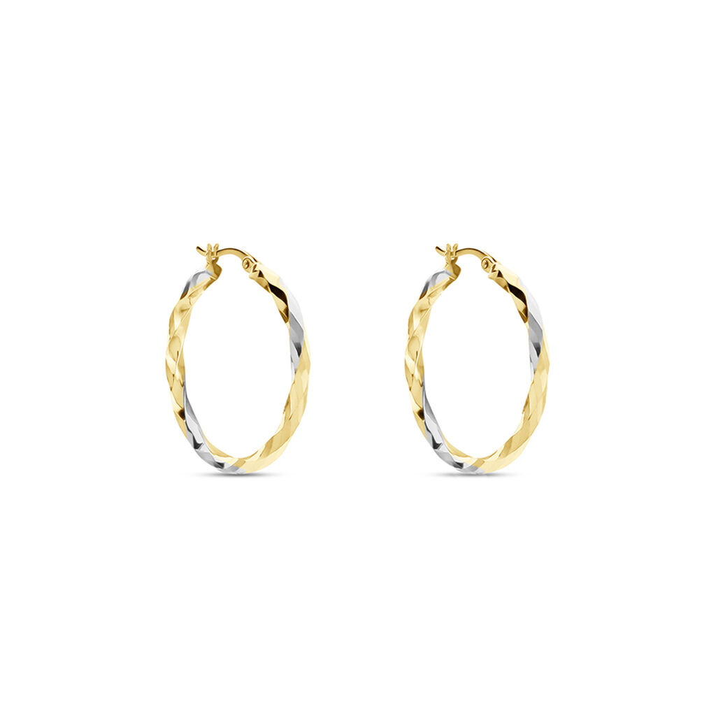 Créoles Ajinie Fil Rond Or Bicolore - Boucles d'oreilles créoles Femme | Histoire d’Or
