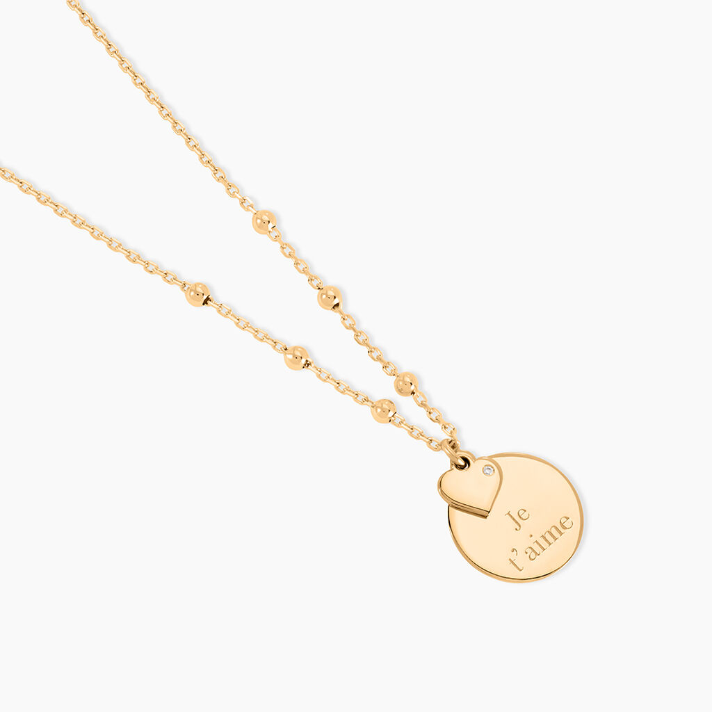 Collier Plaqu&eacute; Or Fulvian Oxyde De Zirconium - Colliers fantaisie Femme | Histoire d&rsquo;Or