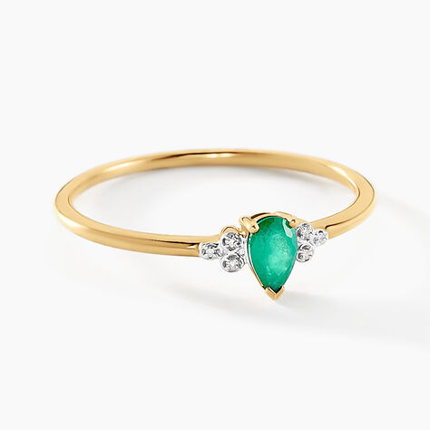Bague Moss Or Jaune Emeraude Diamant - Bagues solitaires Femme | Histoire d’Or