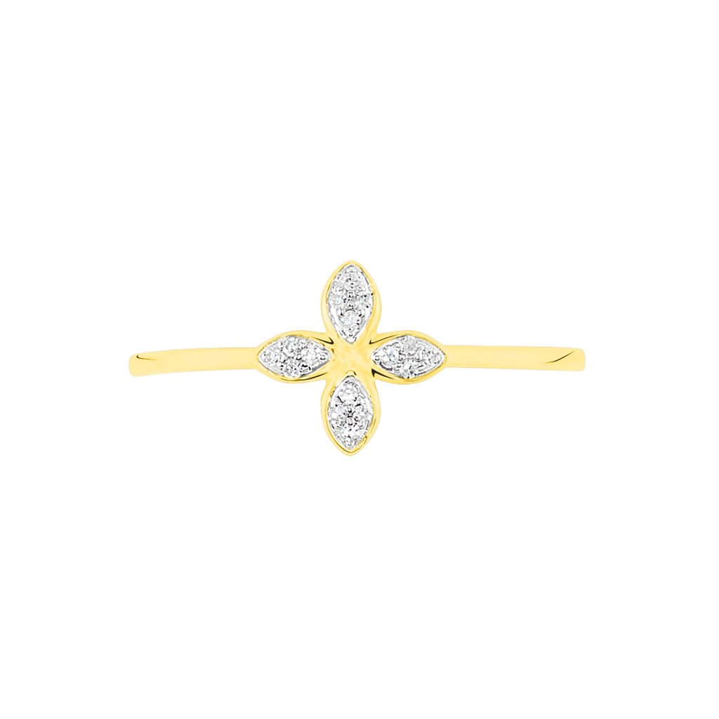 Bague Raskia Or Jaune Diamant - Bagues avec pierre Femme | Histoire d&rsquo;Or