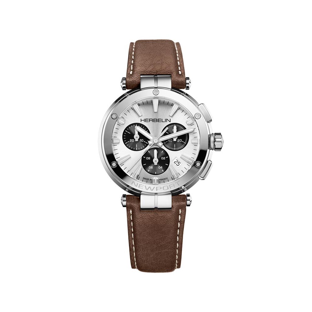 Montre Herbelin Newport Chrono Argent&eacute; - Montres Homme | Histoire d&rsquo;Or