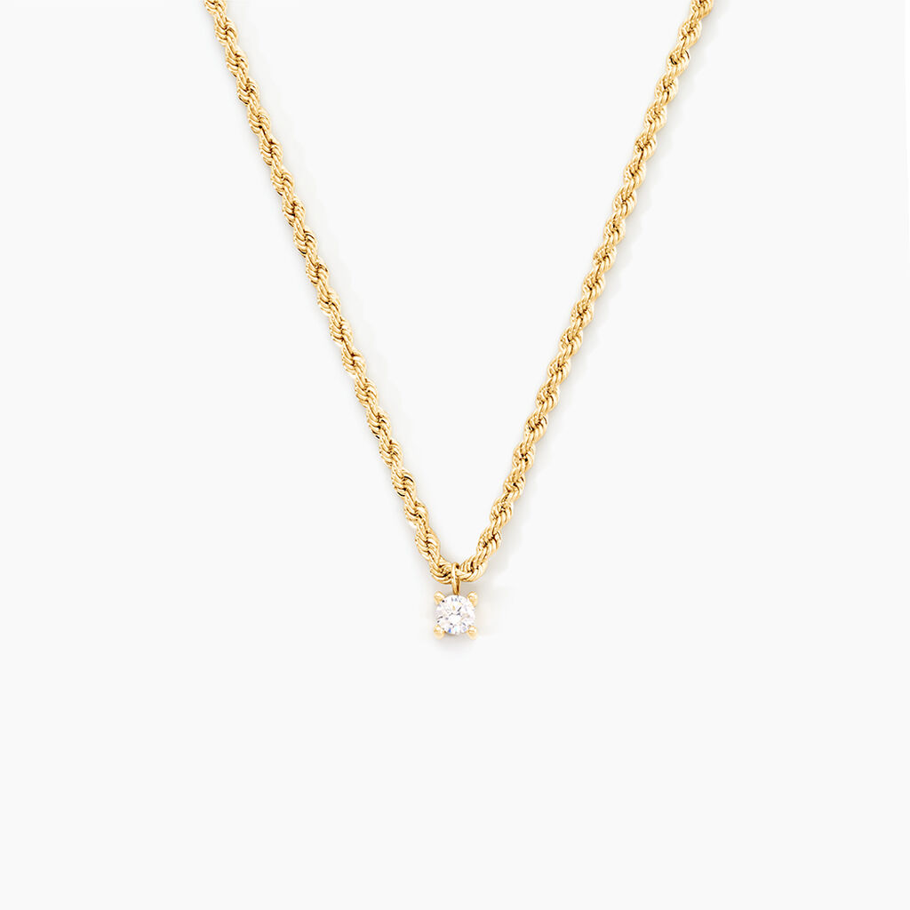 Collier Jerry Or Jaune Oxyde De Zirconium - Colliers Femme | Histoire d&rsquo;Or